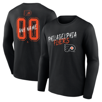 Philadelphia Flyers  Hustle Personalized Name & Number Long Sleeve T-Shirt - Black