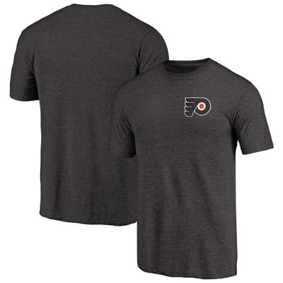 Philadelphia Flyers Primary Logo Left Chest Distressed Tri-Blend T-Shirt - Black