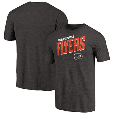 Philadelphia Flyers Slant Strike Tri-Blend T-Shirt - Black