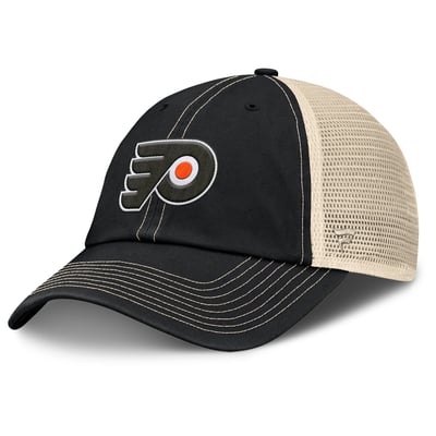 Philadelphia Flyers Fanatics Rival Trucker Adjustable Hat - Black/Natural