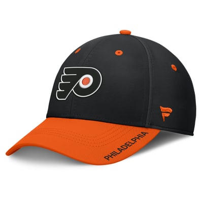 Philadelphia Flyers Fanatics Authentic Pro Rink Stretch Hat - Black/Orange
