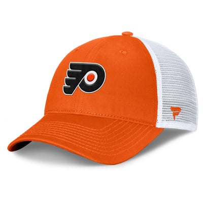 Philadelphia Flyers Fanatics Core Primary Logo Trucker Adjustable Hat - Orange/White