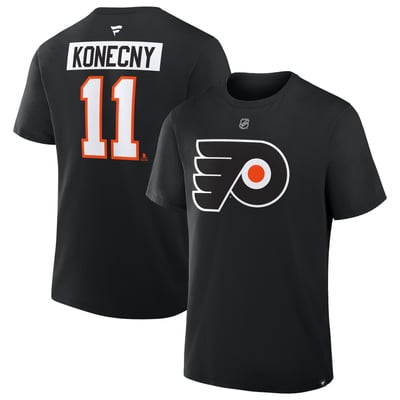 Travis Konecny Philadelphia Flyers Fanatics Authentic Stack Name & Number T-Shirt - Black