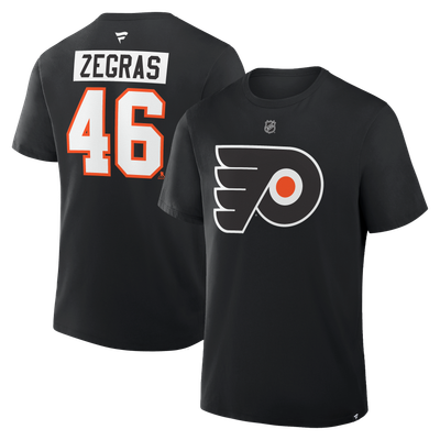 Trevor Zegras Philadelphia Flyers Fanatics Authentic Stack Name & Number T-Shirt - Black