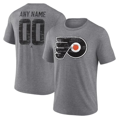 Philadelphia Flyers Heritage Custom Tri-Blend T-Shirt - Gray
