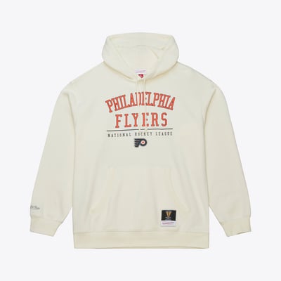  Philadelphia Flyers Mitchell & Ness Walk-Off Vintage Logo Fleece Hoodie - Cream