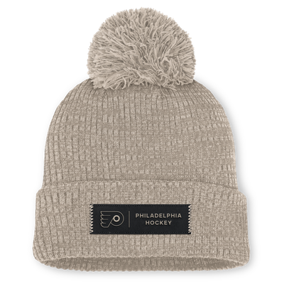 Philadelphia Flyers Fanatics Women's Authentic Pro Road Cuffed Knit Hat with Pom - Light Beige