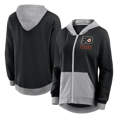 Philadelphia Flyers Logo Athletic Women's Hit It French Terry Full-Zip Hoodie - Black