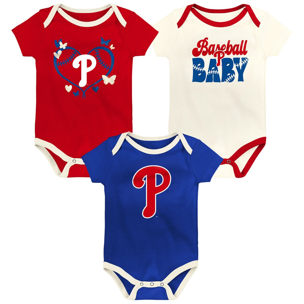 Philadelphia Phillies Outerstuff Infant Home Team 3-Pack Bodysuit Set
