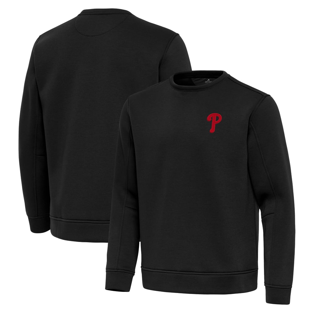 Philadelphia Phillies Antigua Relevant Lightweight Pullover Sweatshirt - Black