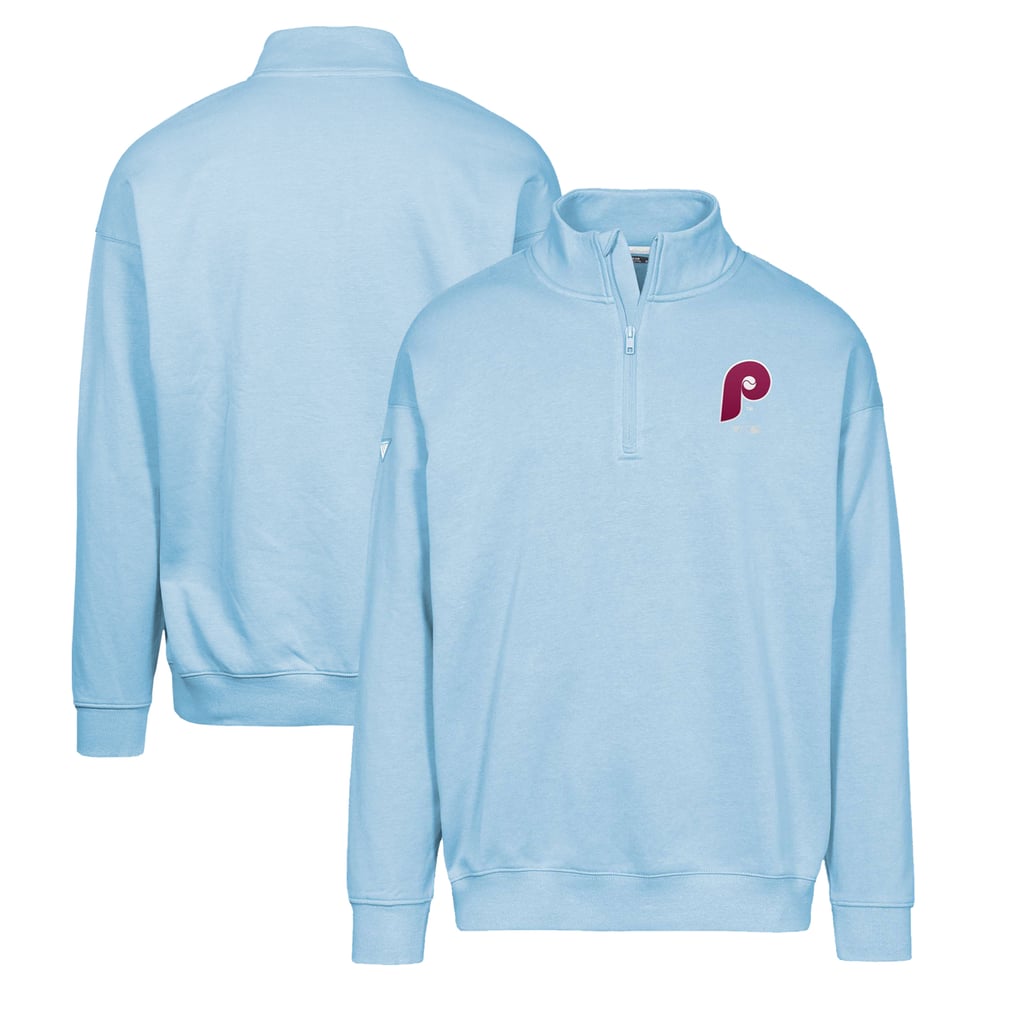 Philadelphia Phillies Levelwear Murray Core Logo Quarter-Zip Pullover Top - Light Blue