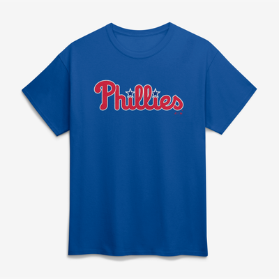 Philadelphia Phillies Logo Athletic Wordmark T-Shirt - Royal
