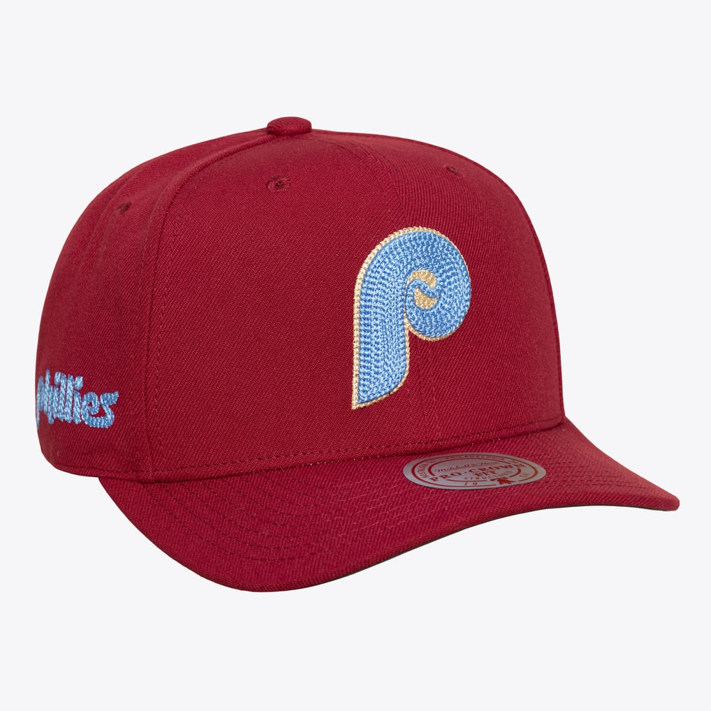  Philadelphia Phillies Mitchell & Ness Secondary Patch Pro Snapback Hat - Maroon