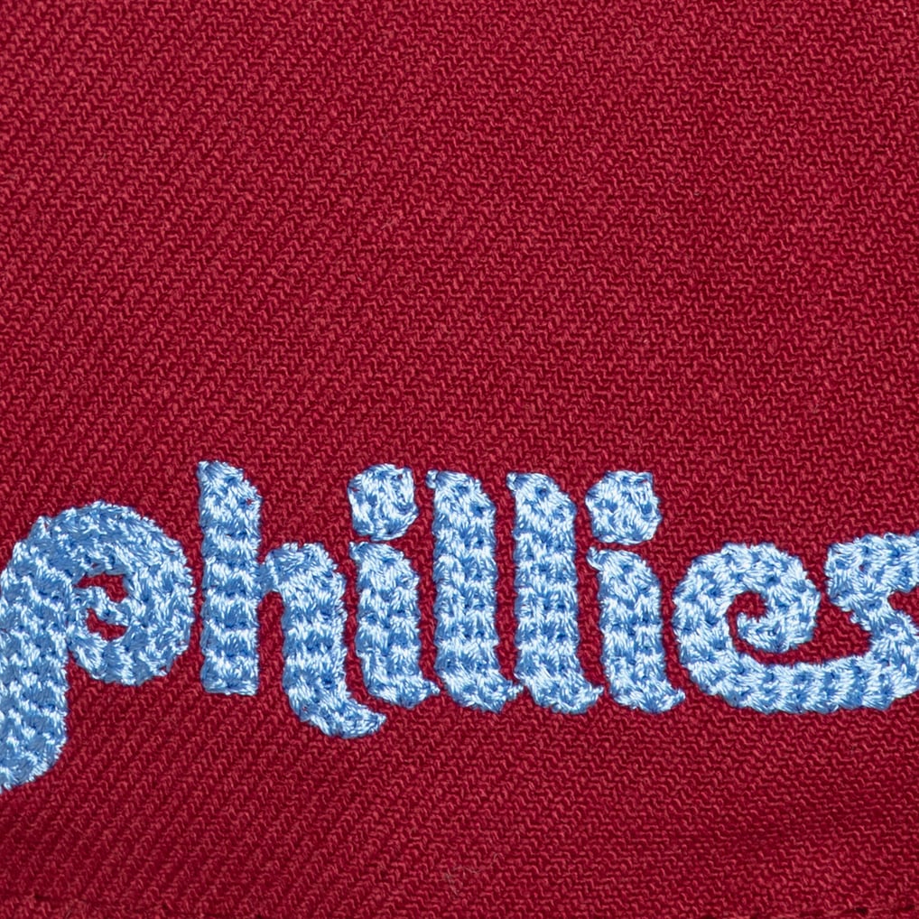  Philadelphia Phillies Mitchell & Ness Secondary Patch Pro Snapback Hat - Maroon