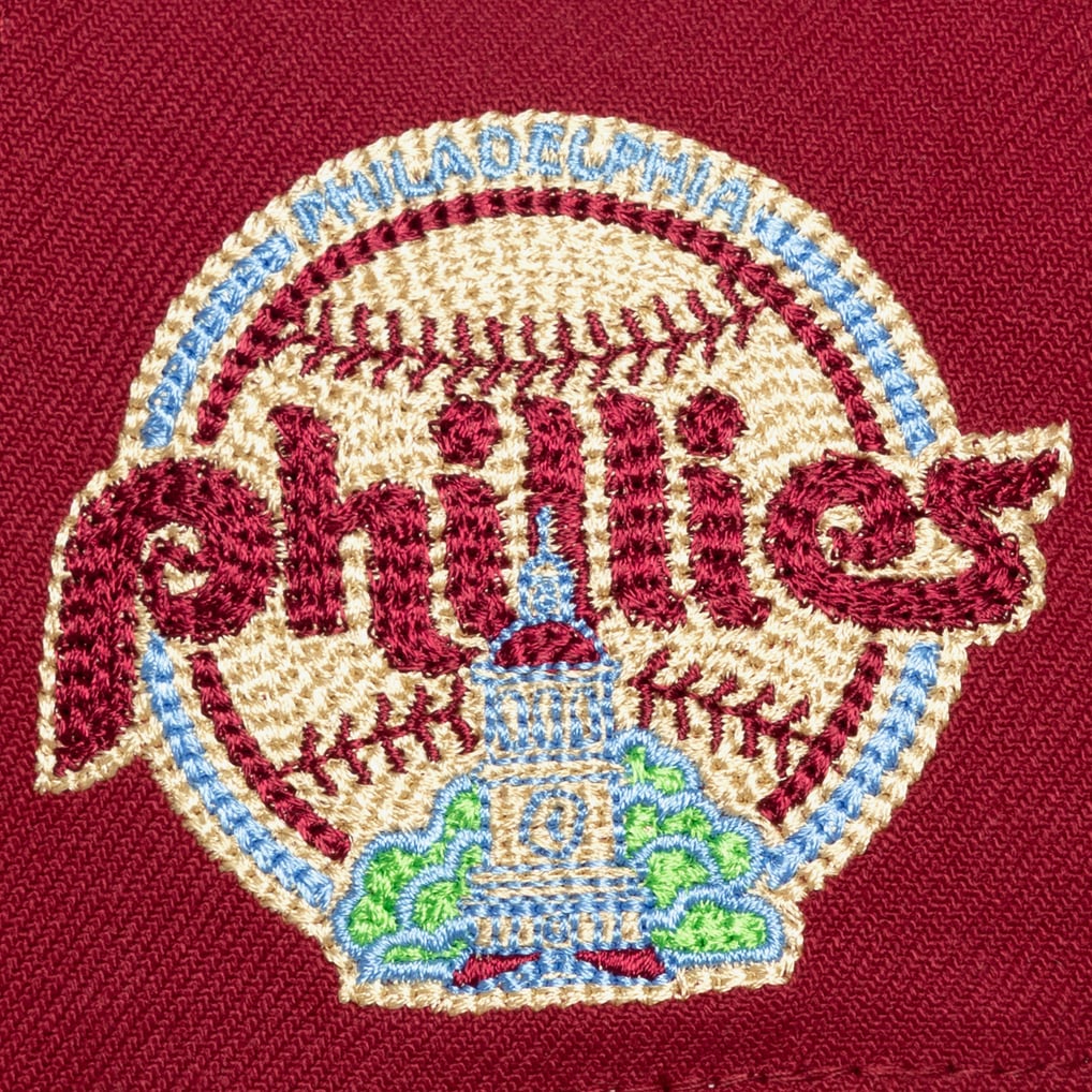  Philadelphia Phillies Mitchell & Ness Secondary Patch Pro Snapback Hat - Maroon