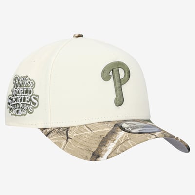 Philadelphia Phillies New Era 9FORTY A-Frame Adjustable Hat - Cream/Realtree Camo