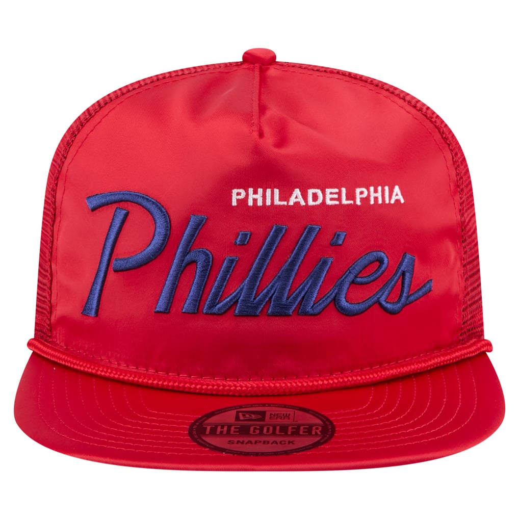 Philadelphia Phillies New Era Retro Satin Script Golfer Adjustable Hat - Red