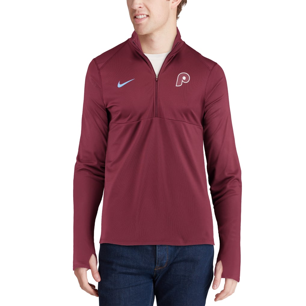 Philadelphia Phillies Nike Dry Element Half-Zip Performance Pullover - Maroon
