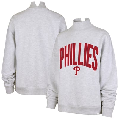  Philadelphia Phillies '47 Women's Subtle Muse Mock Neck Sweatshirt - Heather Gray