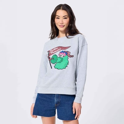 Philadelphia Phillies Terez Women's Gems Marquee Icon Sweatshirt - Gray