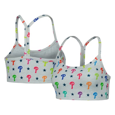 Philadelphia Phillies Terez Women's TLC Rainbow Bra - Gray
