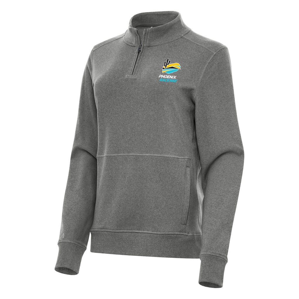  Phoenix Raceway Antigua Women's Crush Quarter-Zip Jacket - Heather Black