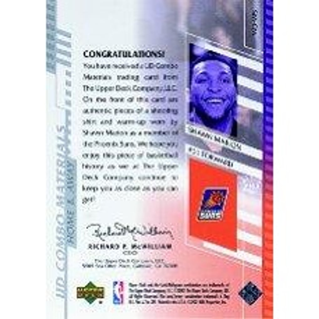 2000-01 Upper Deck Combo Materials #SMCM Shawn Marion