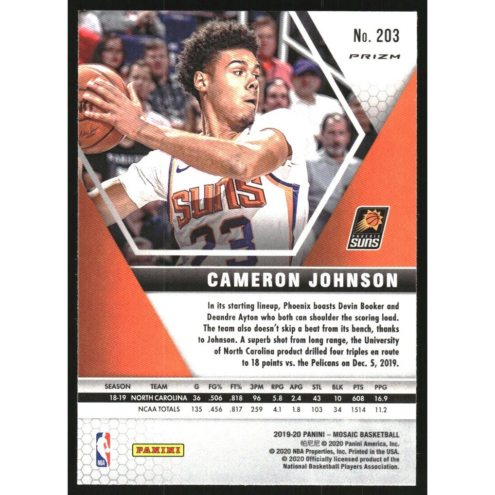 2019-20 Panini Mosaic Mosaic Fast Break Silver #203 Cameron Johnson