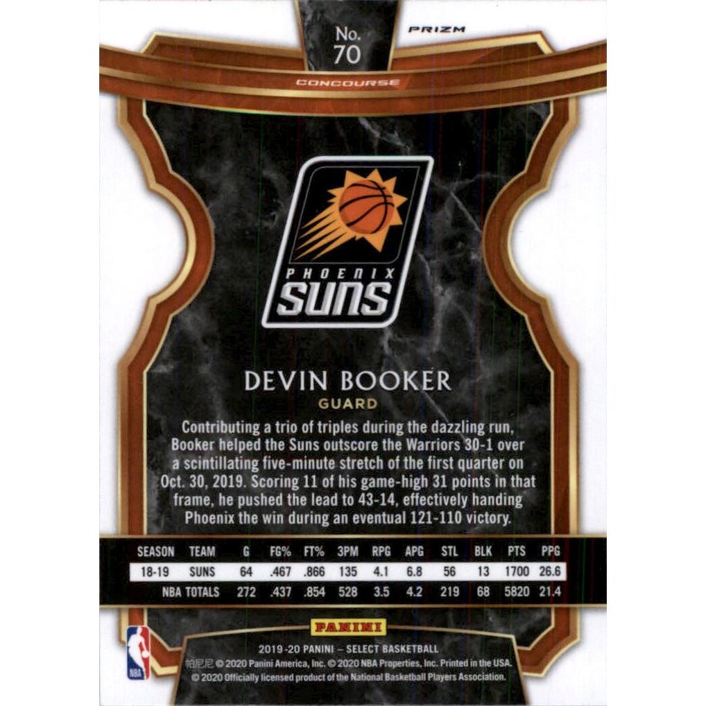 2019-20 Select Prizms Silver #70 Devin Booker