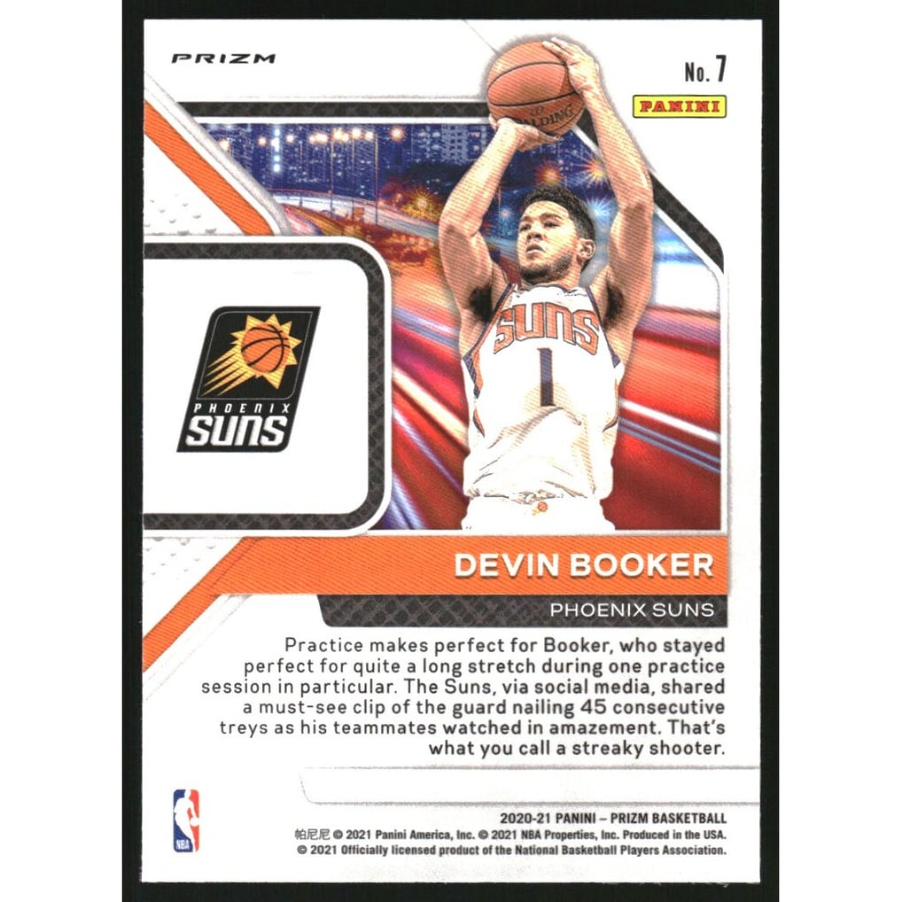 2020-21 Panini Prizm Downtown Bound Prizms Hyper #7 Devin Booker