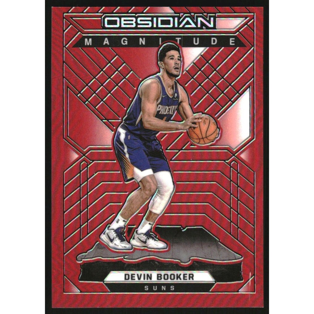 2021-22 Panini Obsidian Magnitude Electric Etch Red Flood #9 Devin Booker