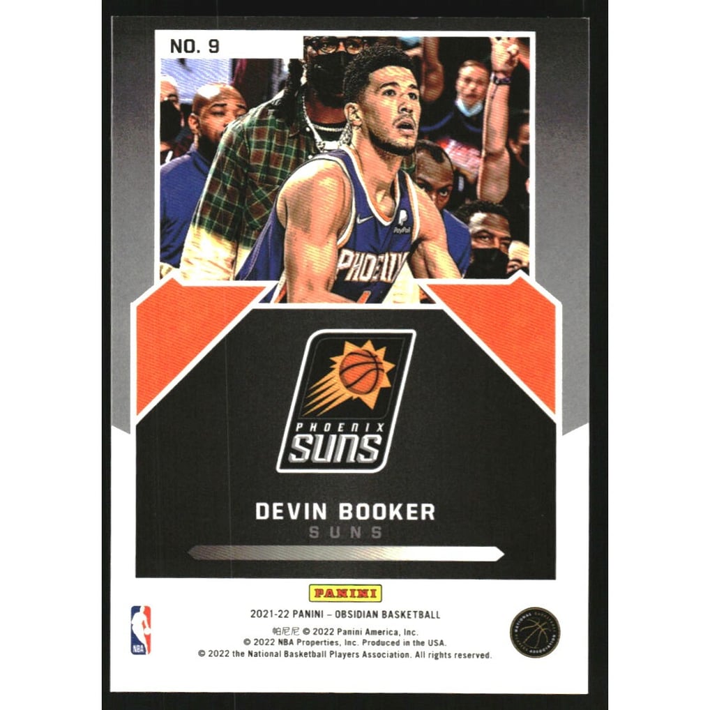 2021-22 Panini Obsidian Magnitude Electric Etch Red Flood #9 Devin Booker
