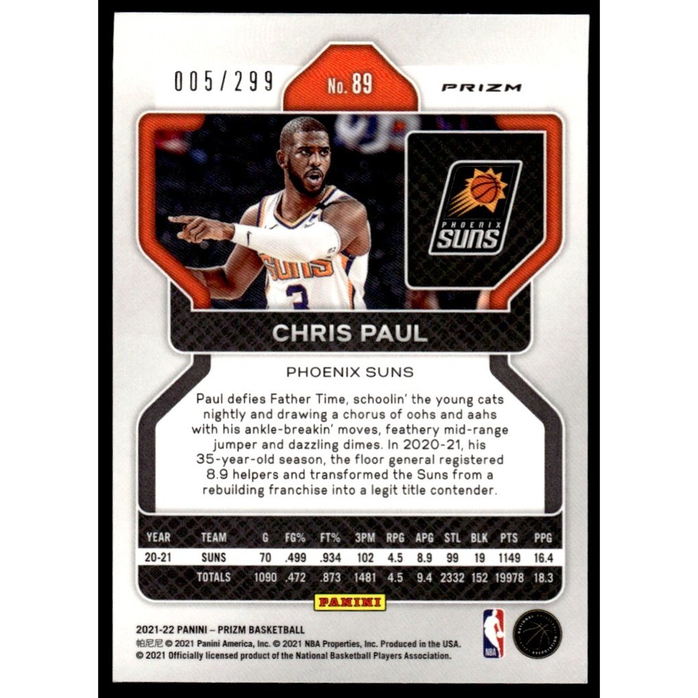 2021-22 Panini Prizm Prizms Red #89 Chris Paul