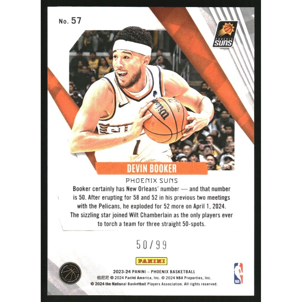 2023-24 Panini Phoenix Orange #57 Devin Booker