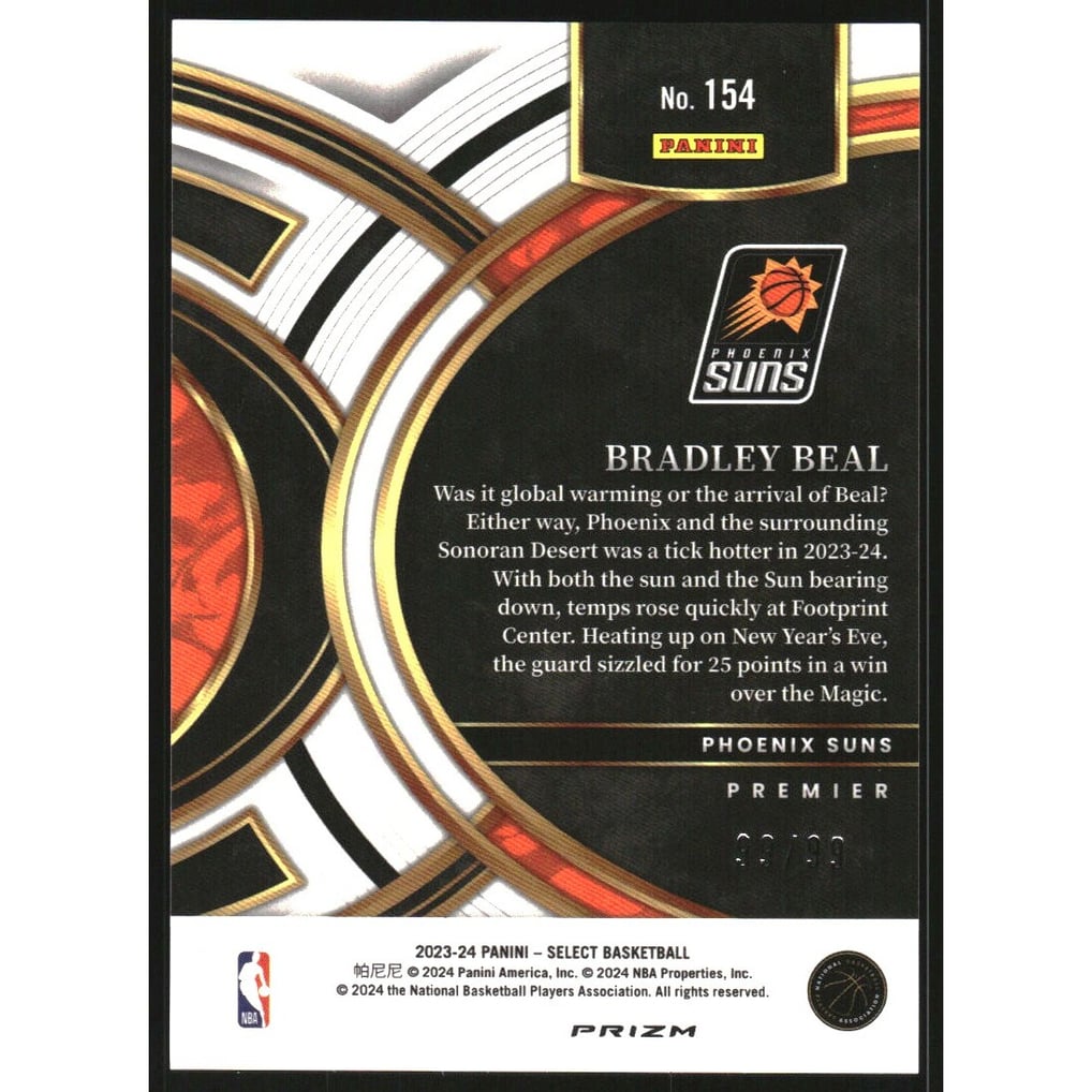 2023-24 Select Prizms Light Blue Disco #154 Bradley Beal