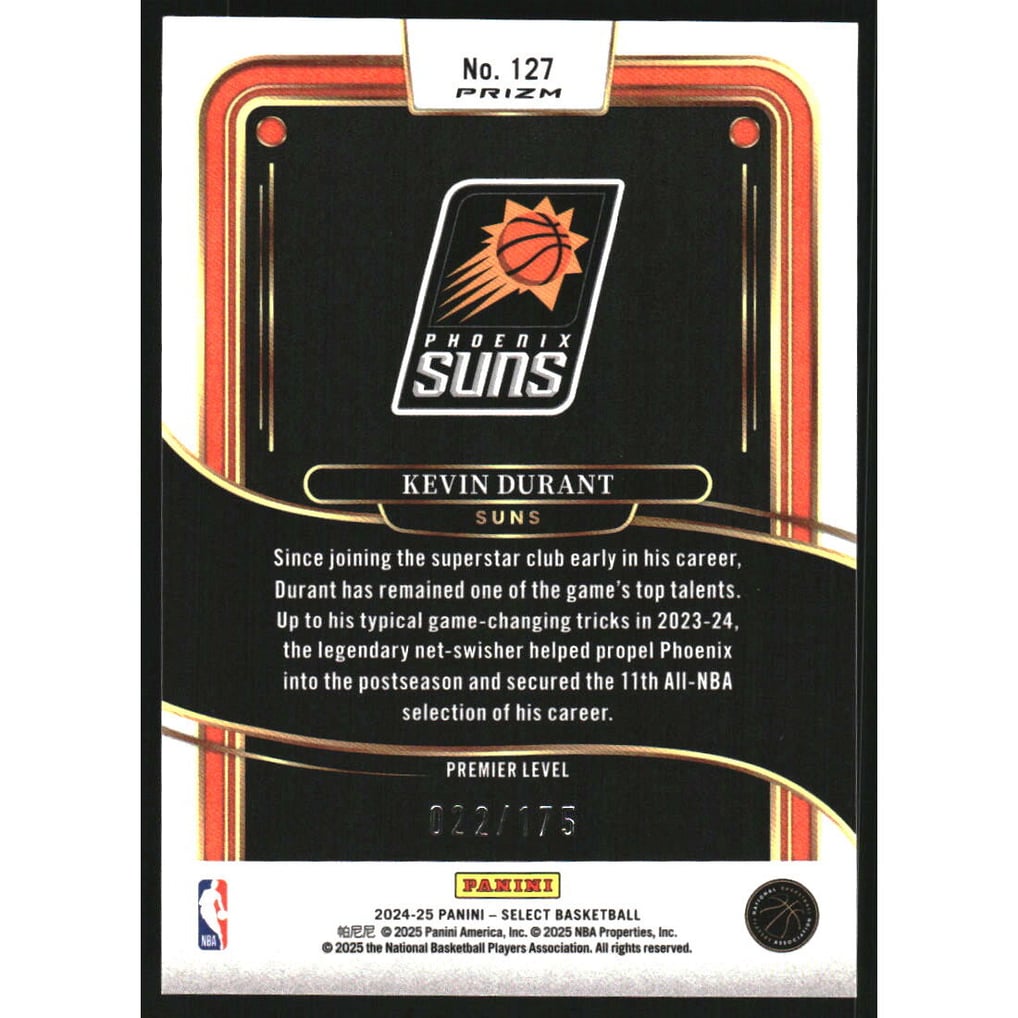 2024-25 Select Maroon Prizms #127 Kevin Durant