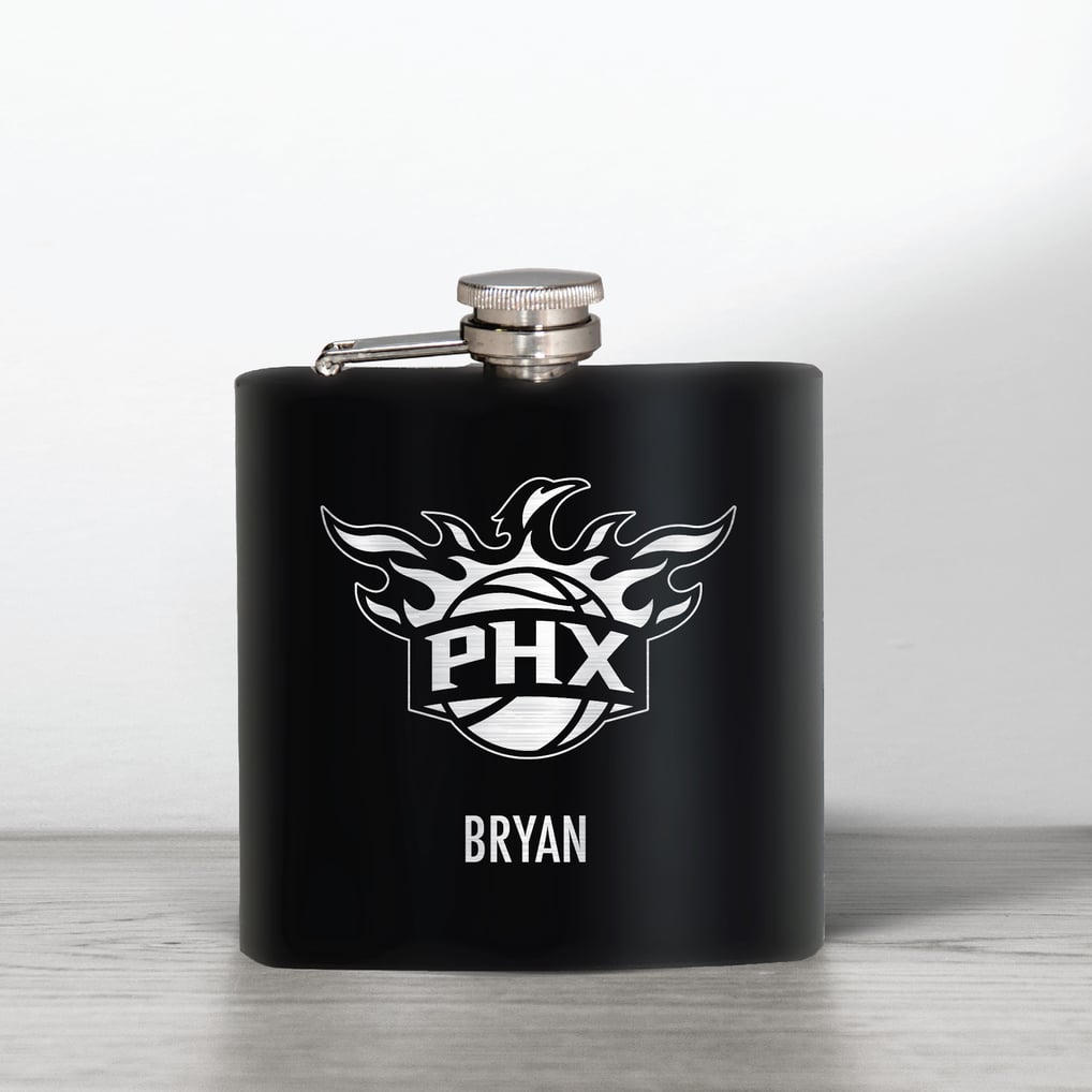Phoenix Suns 6oz. Personalized Stealth Hip Flask - Black