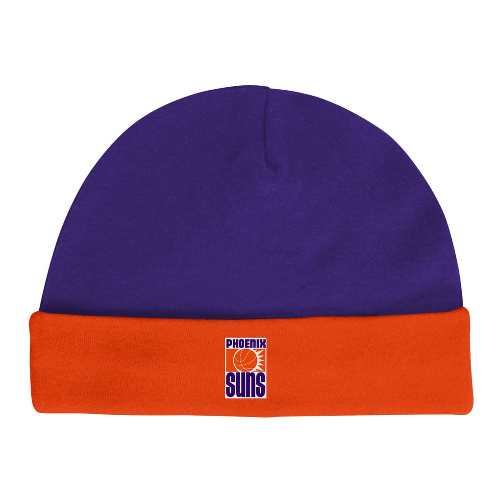 Phoenix Suns Mitchell & Ness Infant Hardwood Classics Bodysuits & Cuffed Knit Hat Set - Blue/Orange