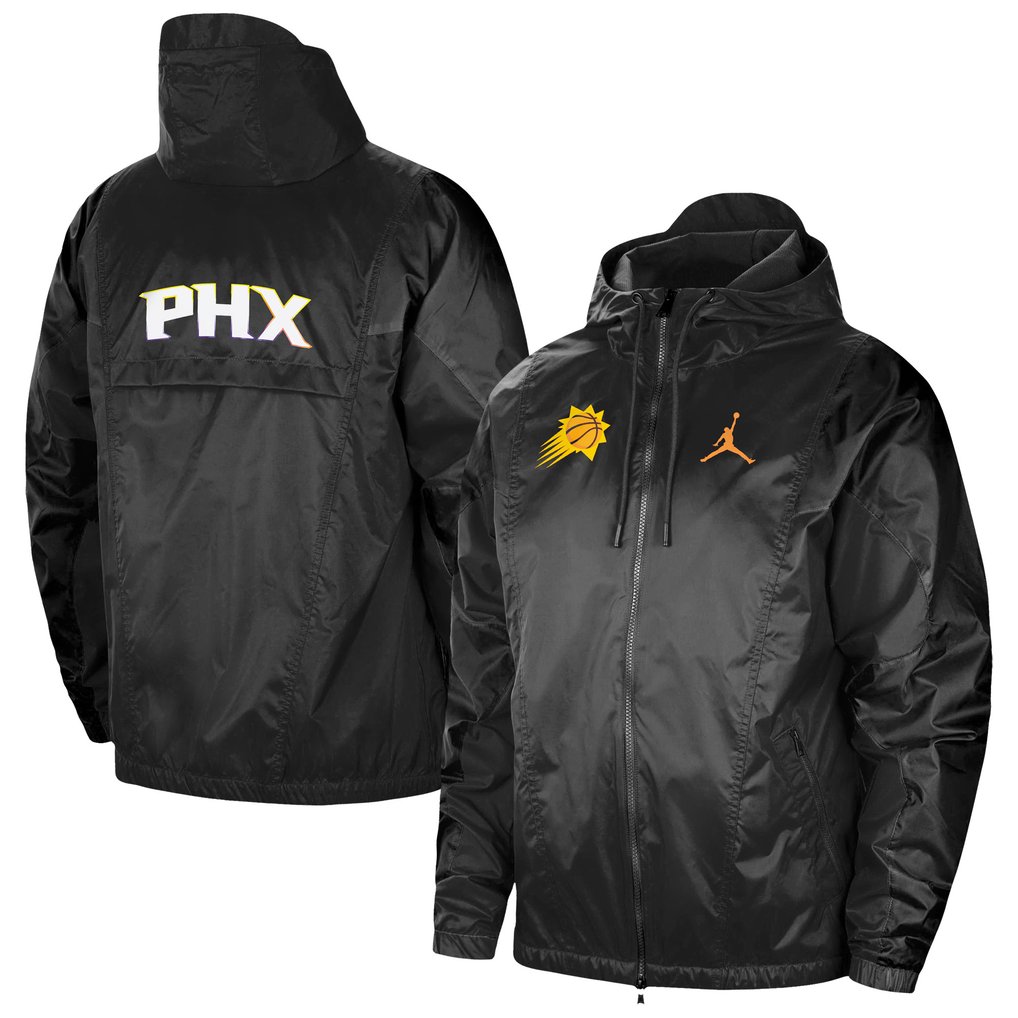 Phoenix Suns Jordan Brand Authentic Statement Edition Full-Zip Windbreaker - Black