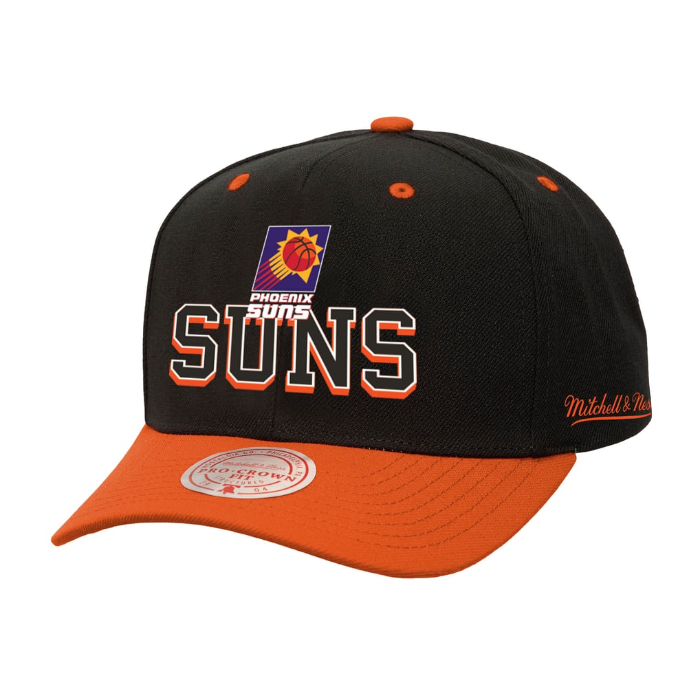 Phoenix Suns Mitchell & Ness Backside Script Two-Tone Pro Crown Adjustable Hat - Black/Orange