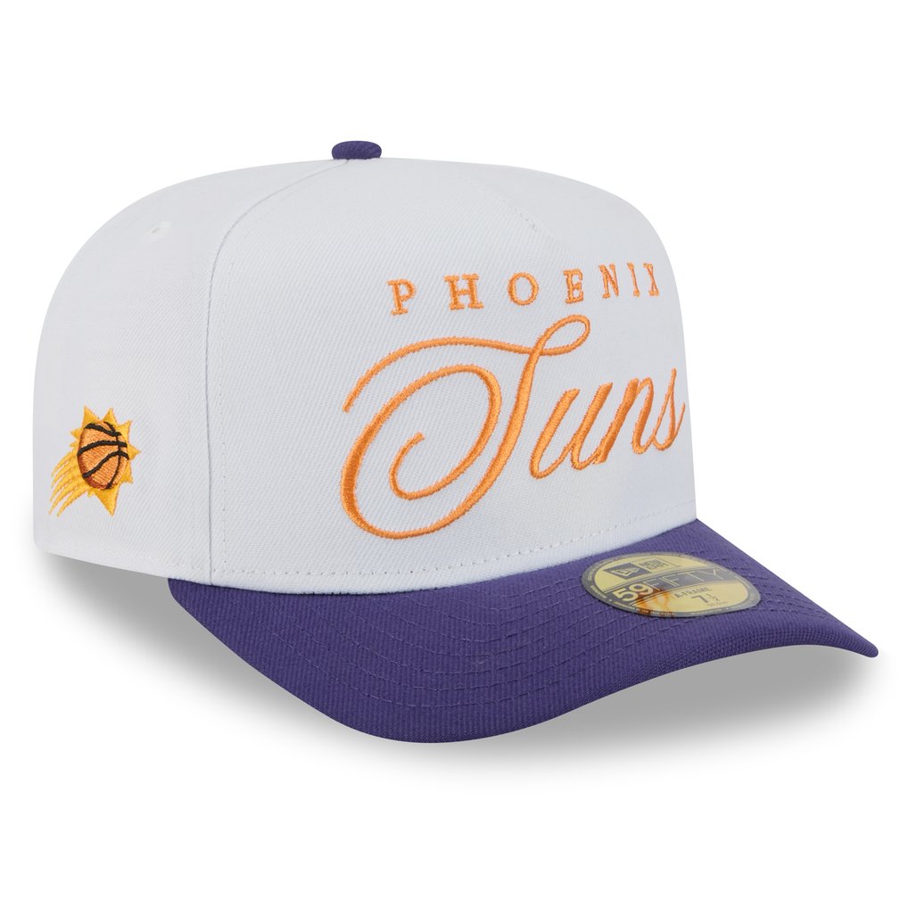 Phoenix Suns New Era 2025 NBA Draft A-Frame 59FIFTY Fitted Hat - White/Purple