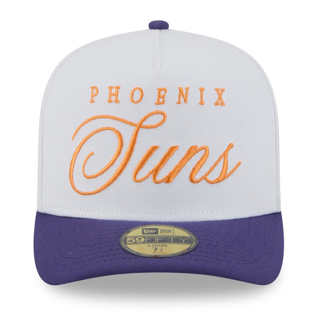 Phoenix Suns New Era 2025 NBA Draft A-Frame 59FIFTY Fitted Hat - White/Purple