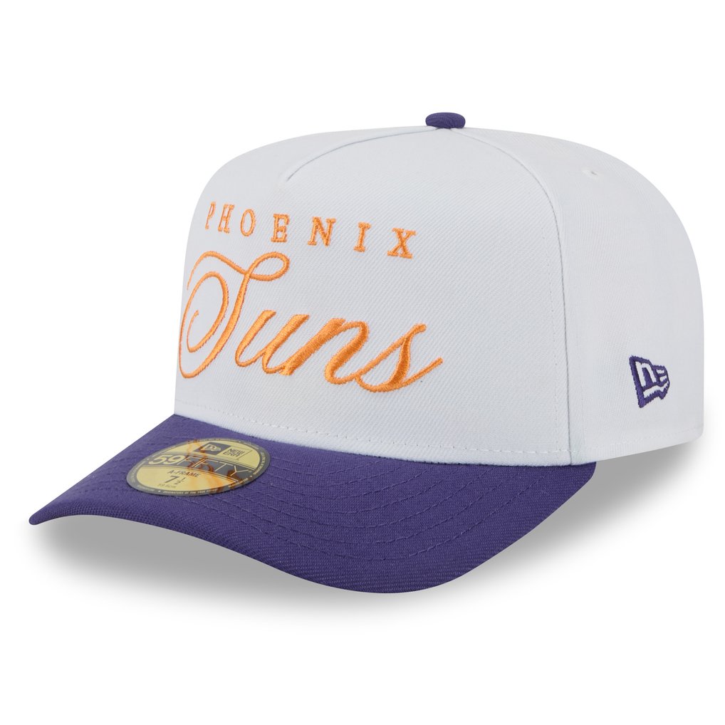 Phoenix Suns New Era 2025 NBA Draft A-Frame 59FIFTY Fitted Hat - White/Purple