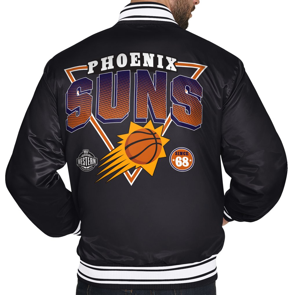  Phoenix Suns Starter Triangle Full-Snap Varsity Jacket - Black