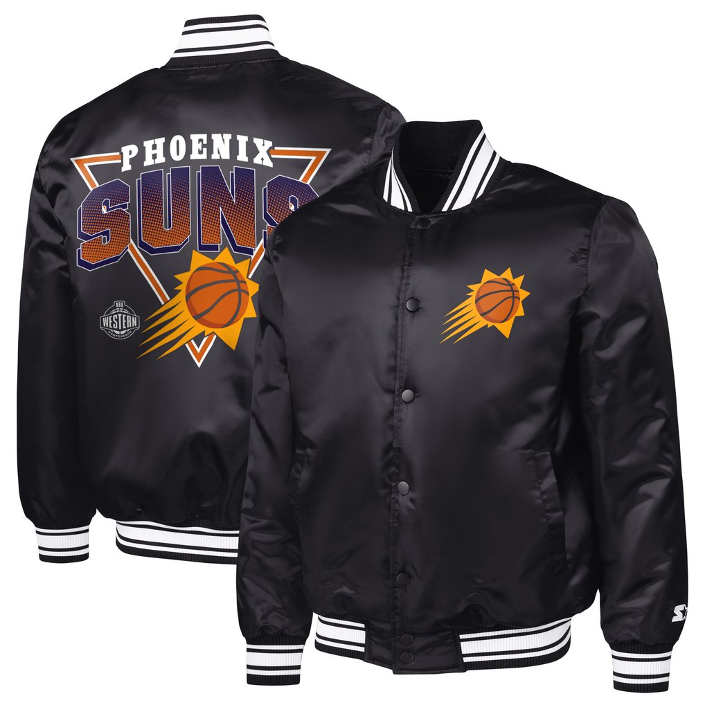  Phoenix Suns Starter Triangle Full-Snap Varsity Jacket - Black