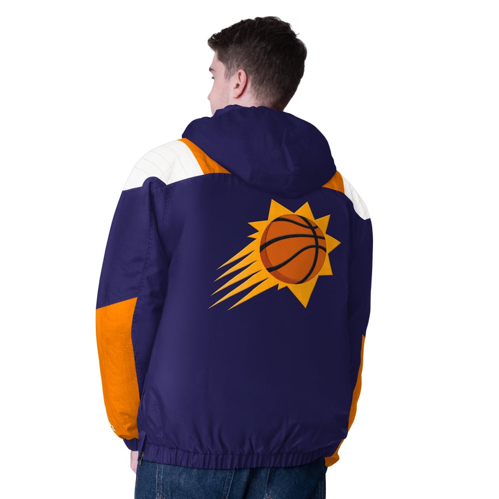  Phoenix Suns Starter Charger Half-Zip Pullover Jacket- Purple/Orange