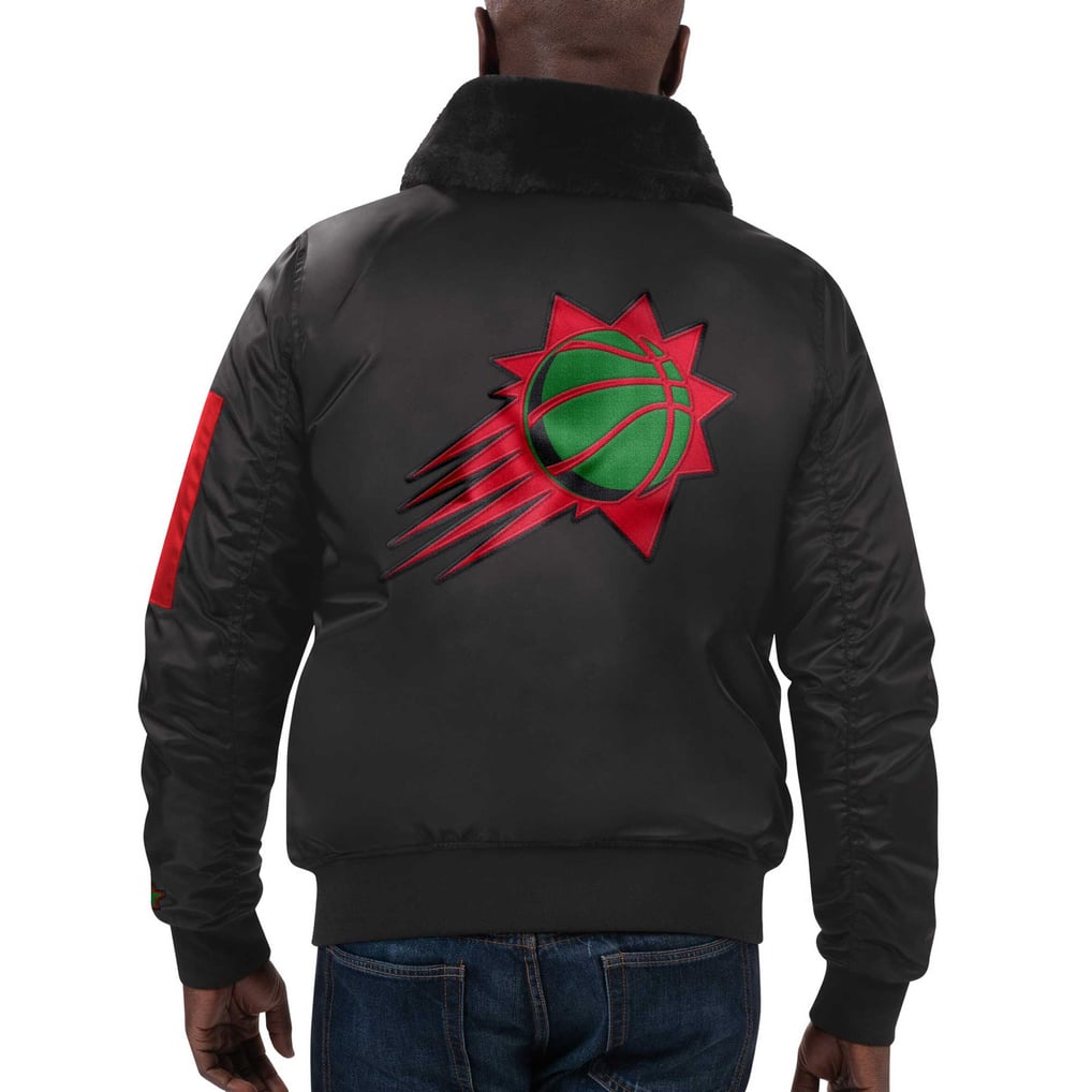 Phoenix Suns Starter x Ty Mopkins Black History Month Satin Full-Zip Jacket - Black