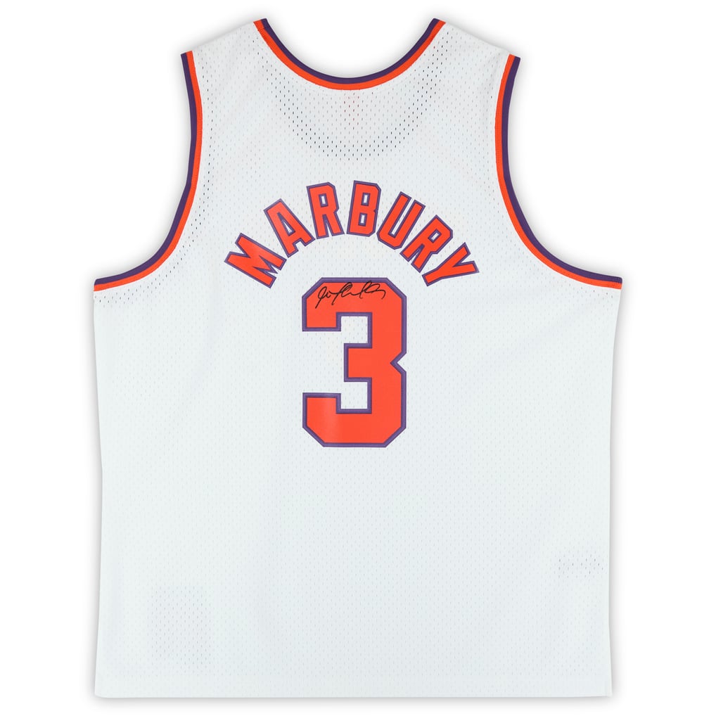 Stephon Marbury Phoenix Suns Autographed Fanatics Authentic Mitchell & Ness 2002-03 White Alternative Swingman Jersey 