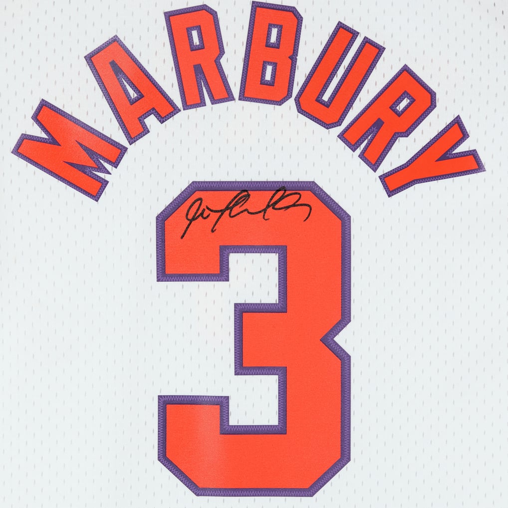 Stephon Marbury Phoenix Suns Autographed Fanatics Authentic Mitchell & Ness 2002-03 White Alternative Swingman Jersey 