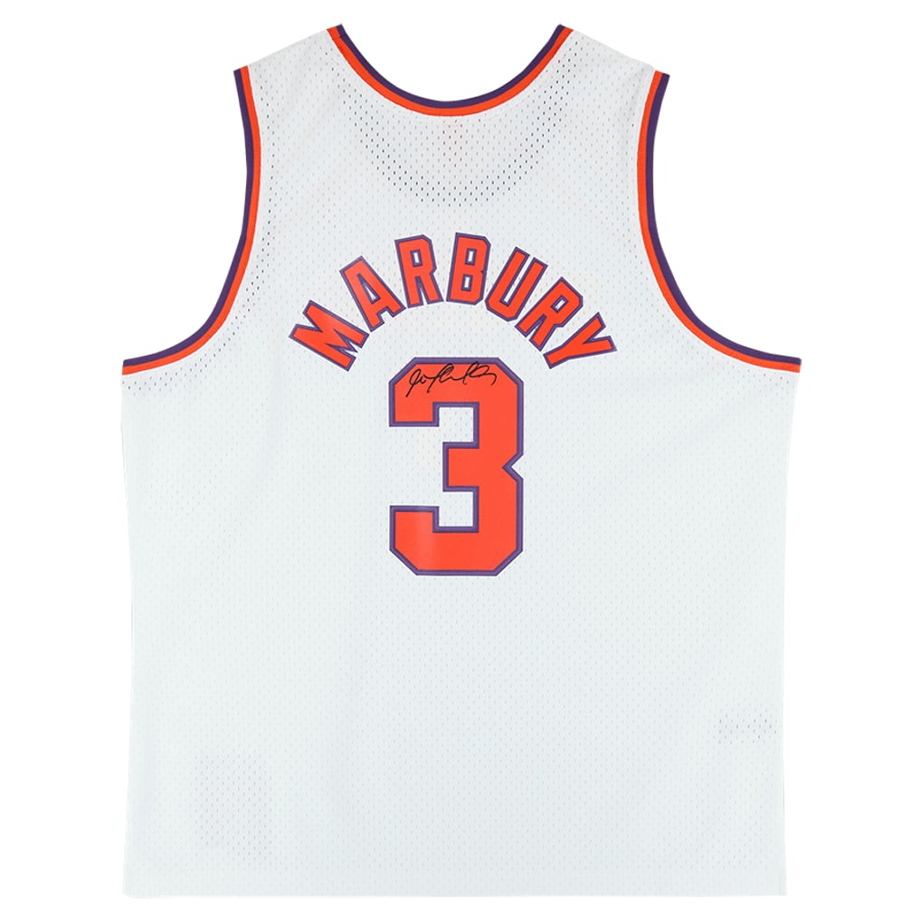 Stephon Marbury Phoenix Suns Autographed Fanatics Authentic Mitchell & Ness 2002-03 White Alternative Swingman Jersey 